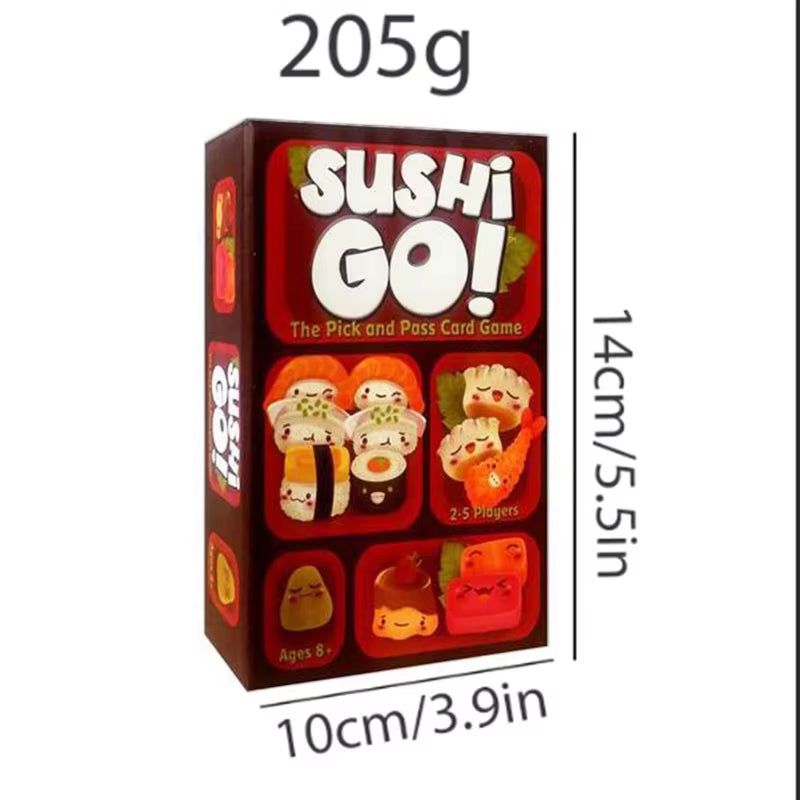 1 Box Sushi Go Family Gathering Board Game Card,Fun Card Game Party Interactive Card Game Creative Small Gift Holiday Accessory