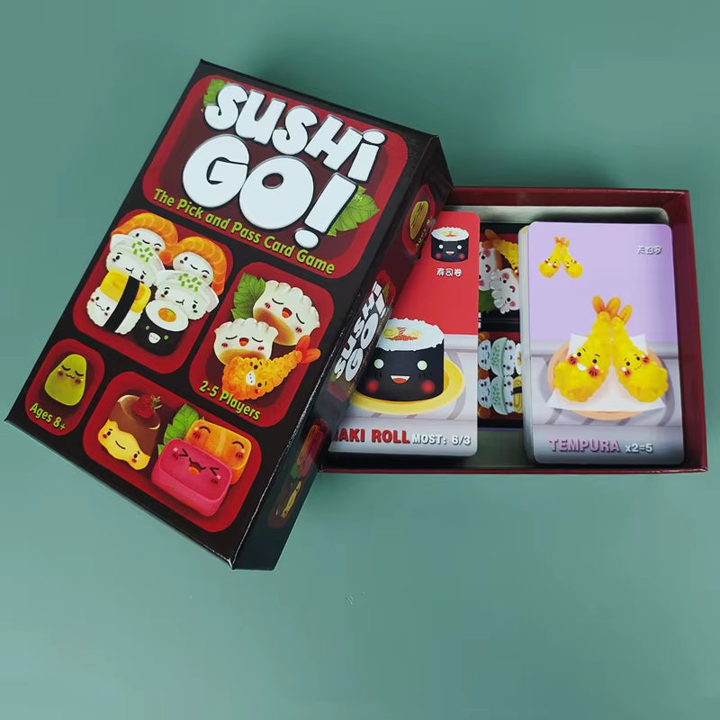 1 Box Sushi Go Family Gathering Board Game Card,Fun Card Game Party Interactive Card Game Creative Small Gift Holiday Accessory