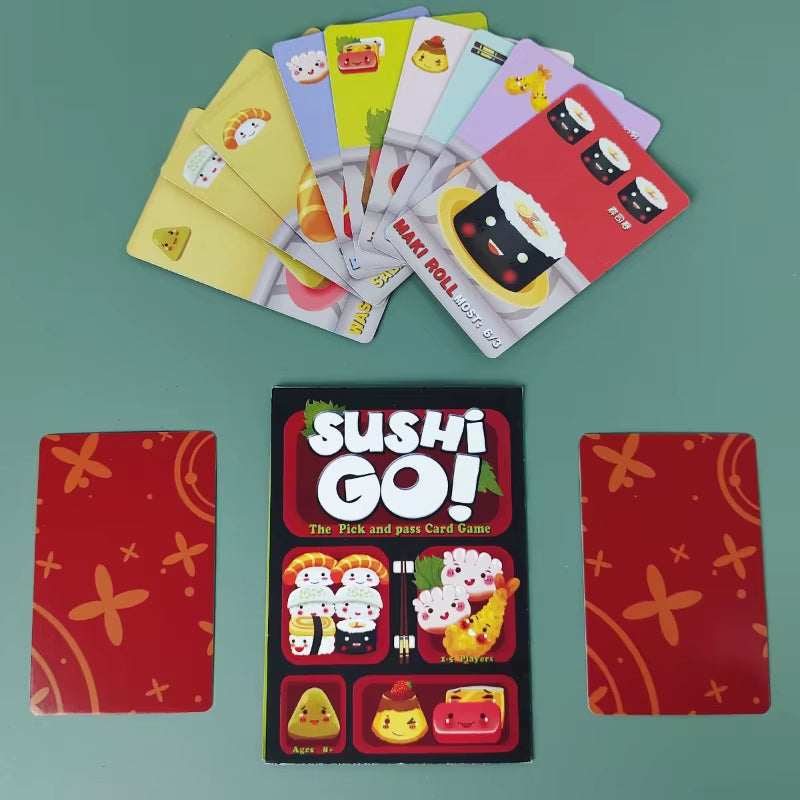 1 Box Sushi Go Family Gathering Board Game Card,Fun Card Game Party Interactive Card Game Creative Small Gift Holiday Accessory
