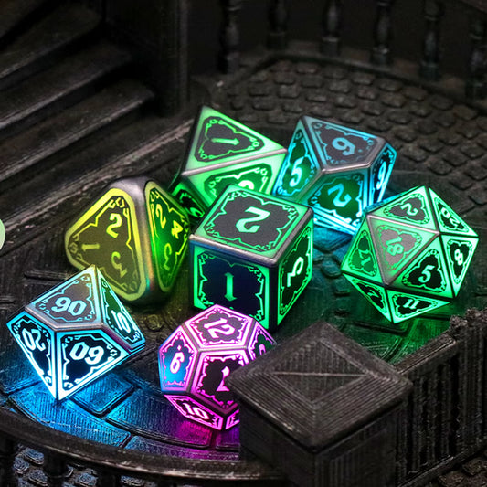 DND Dice Wireless Charging LED Dice Rechargeable Light up Dice Set with Charging Box for Dungeons and Dragons Role Playing Game