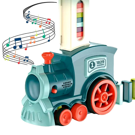 Exciting Domino Puzzle Building Blocks with Automatic Train Chain Reaction Mechanism for Kids